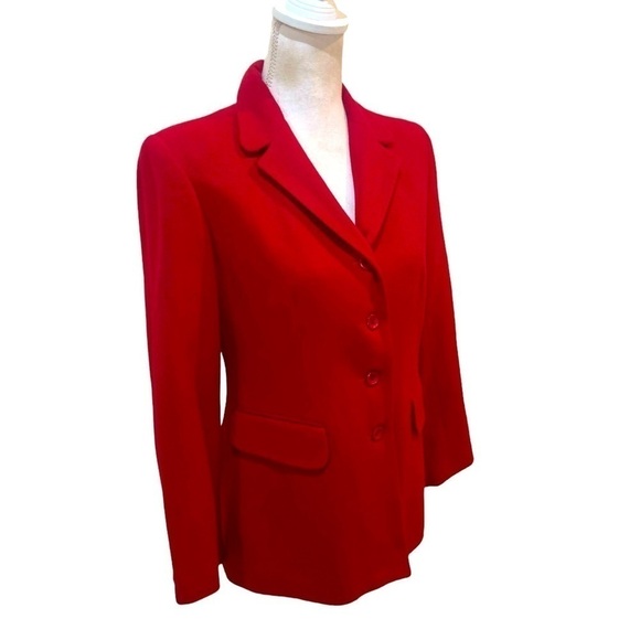 Vintage Norton McNaughton red 100% wool blazer jacket lined notched collar 10p - Picture 7 of 16